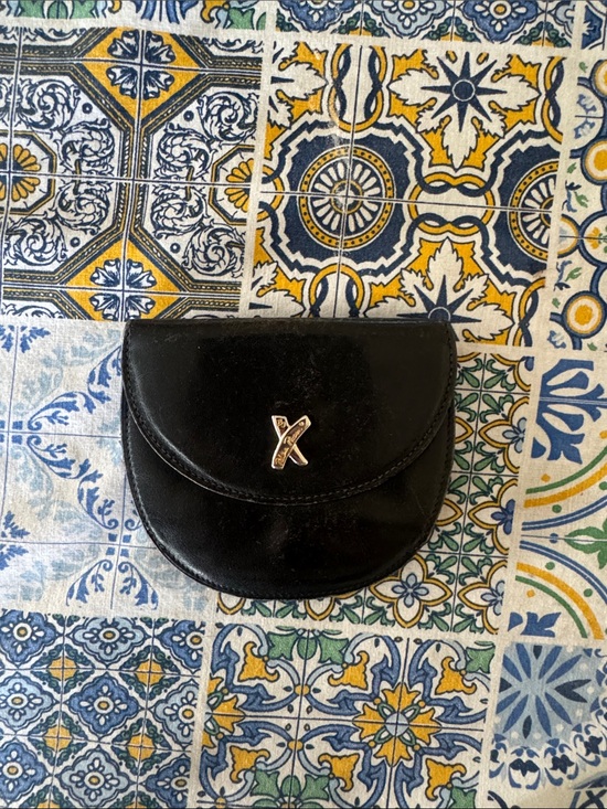 Paloma Picasso Handbags - By Paloma Picasso Black Leather Coin Purse Card Holder Made in Italy